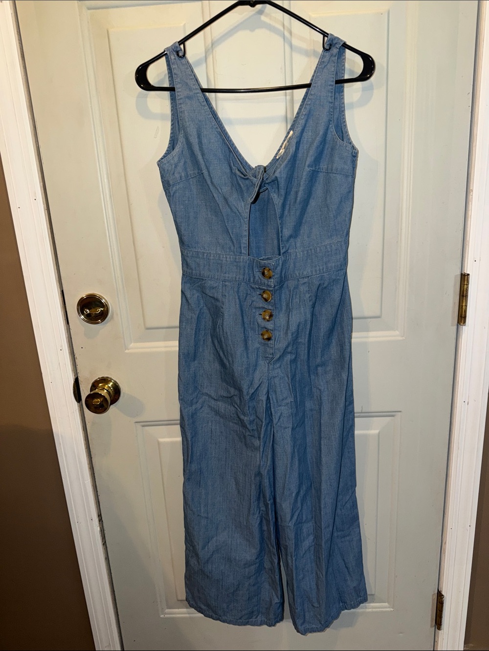 Twenty  ten Light Denim Blue Sleeveless Jumpsuit with open Front / buttons  sm